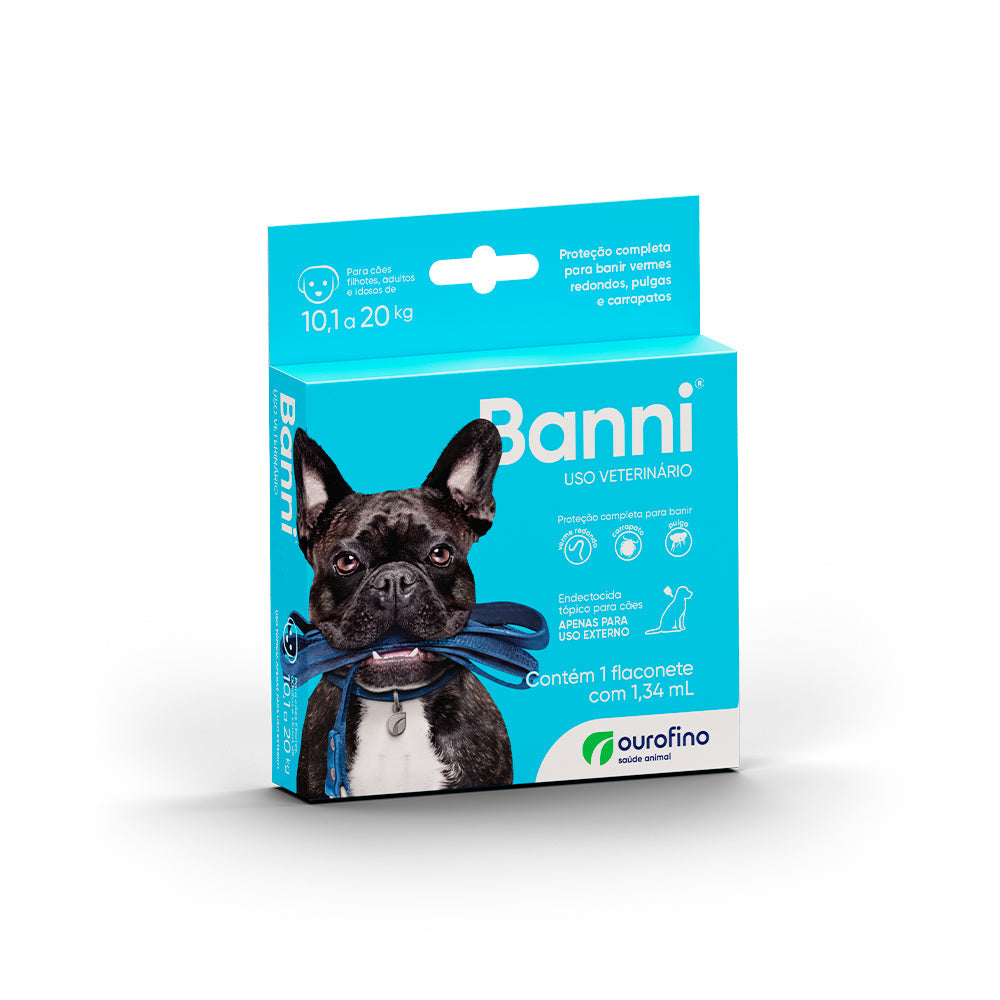 Banni® 1,34 mL – Antiparasitário Tópico para Cães de 10,1 a 20 kg