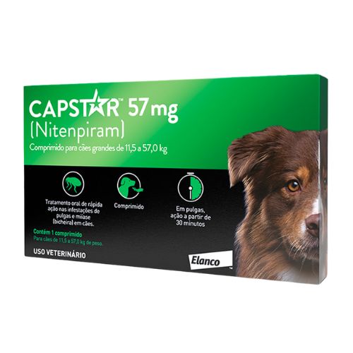 Capstar 57 mg – Antipulgas Oral (Unitário / 6 comprimidos)