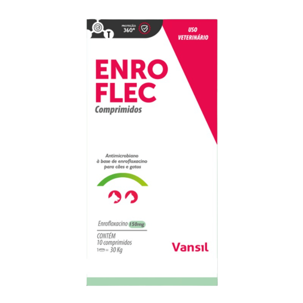 Enro Flec Comprimidos — Enrofloxacino 50 mg / 150 mg (10 comprimidos)