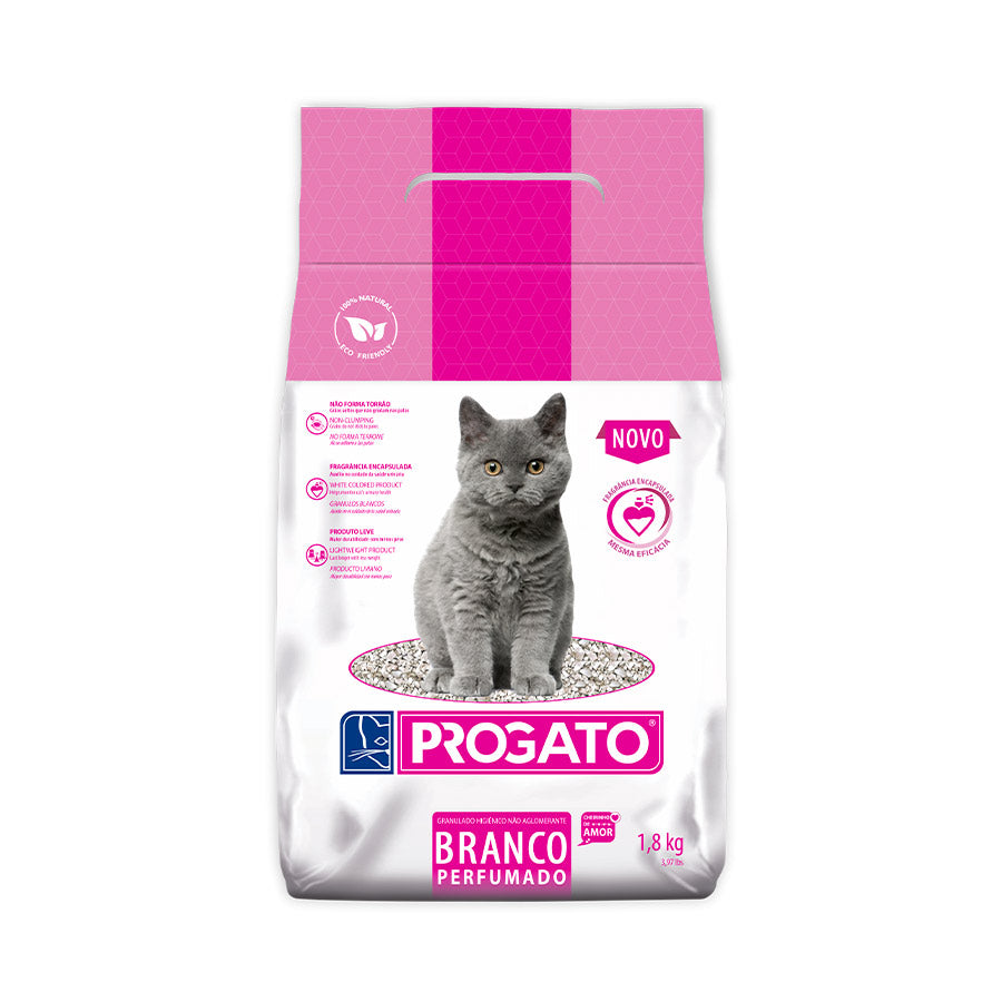 Areia Higiênica Progato Branco Perfumada – 1,8 kg