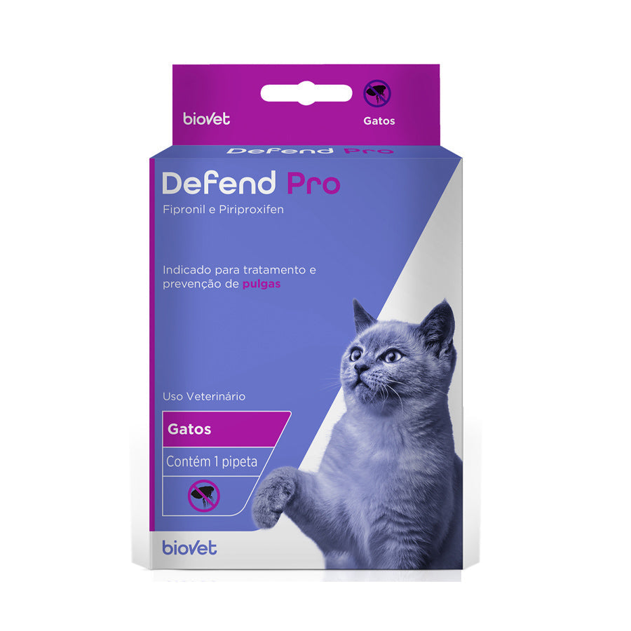 Antipulgas e Carrapatos Defend Pro Biovet – Gatos até 10 kg – 1 pipeta (0,50 ml)
