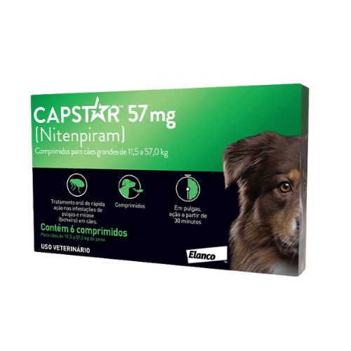Capstar 57 mg – Antipulgas Oral (Unitário / 6 comprimidos)