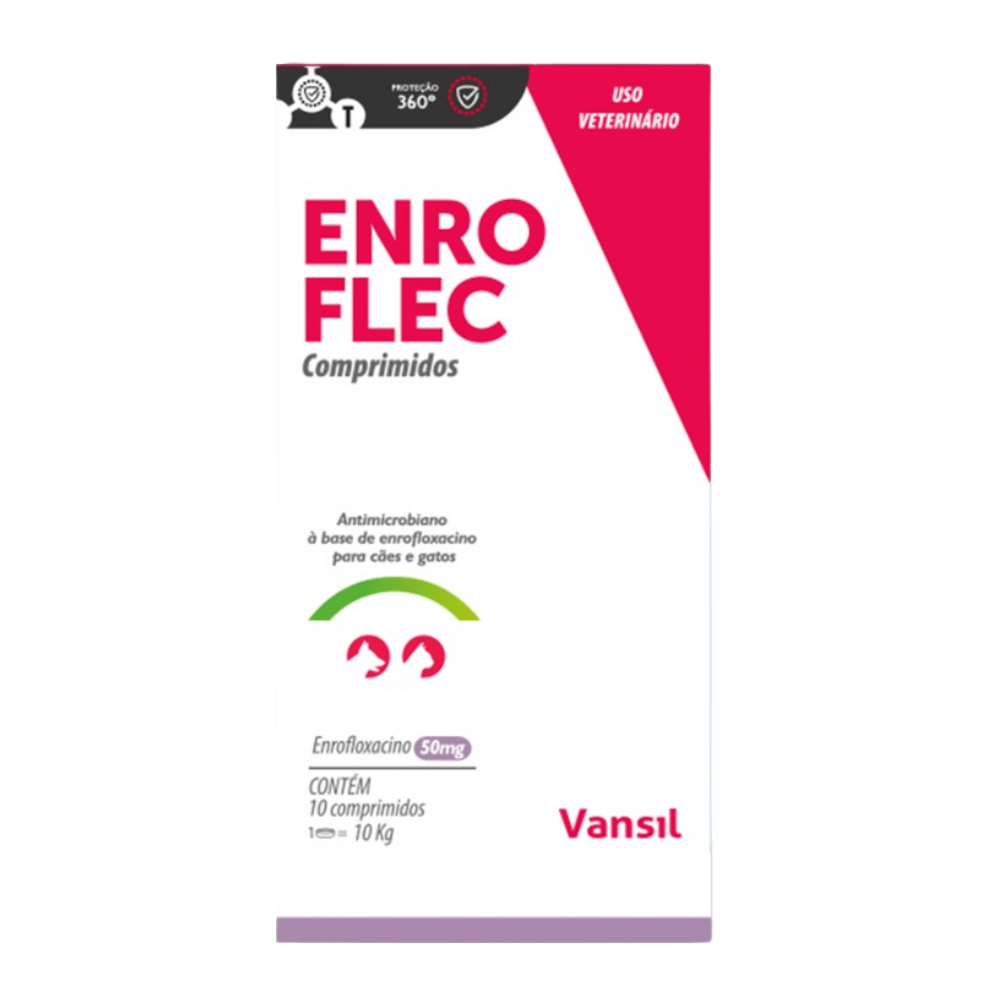 Enro Flec Comprimidos — Enrofloxacino 50 mg / 150 mg (10 comprimidos)