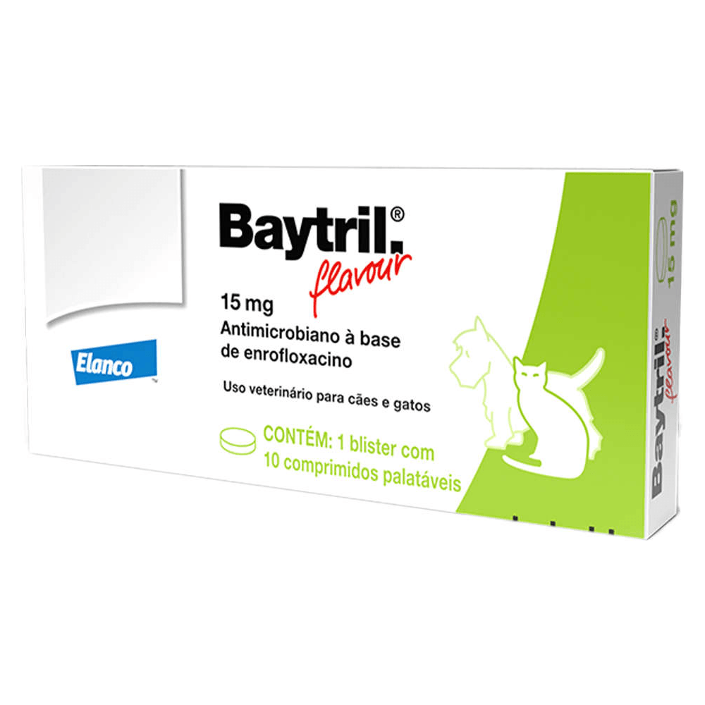 Baytril Flavour 15 mg para Cães e Gatos