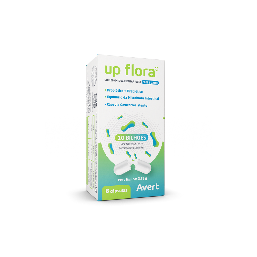 Suplemento Avert Up Flora para Cães e Gatos 8 Cápsulas