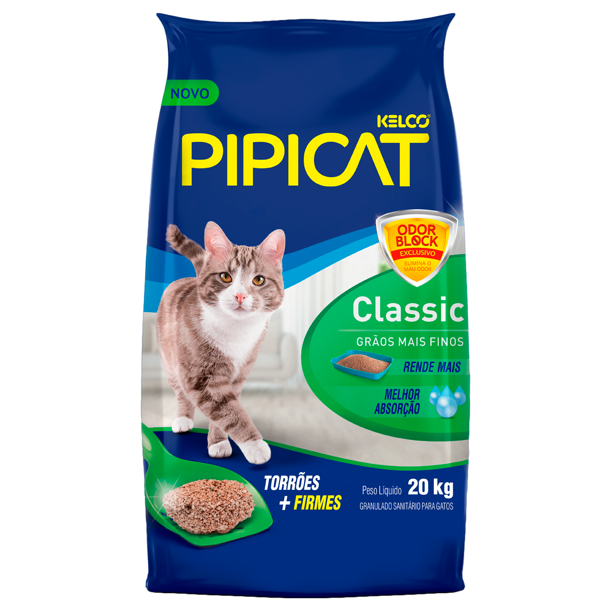 Areia Higiênica Pipicat Classic – 4 kg, 12 kg e 20 kg