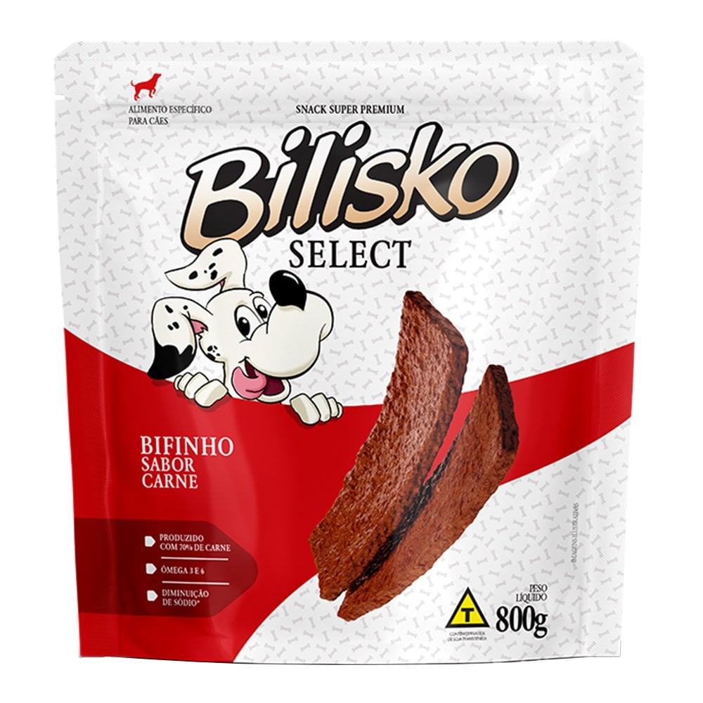 Bifinho Bilisko 800 g – Sabores Carne, Frango, Fígado, Maçã & Cenoura