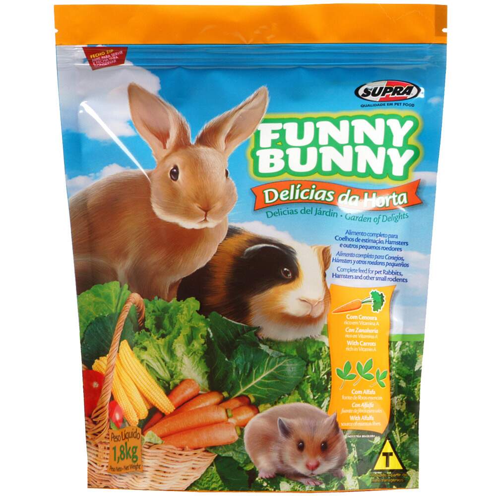Funny Bunny Delícias da Horta – Ração Extrusada para Coelhos e Pequenos Roedores