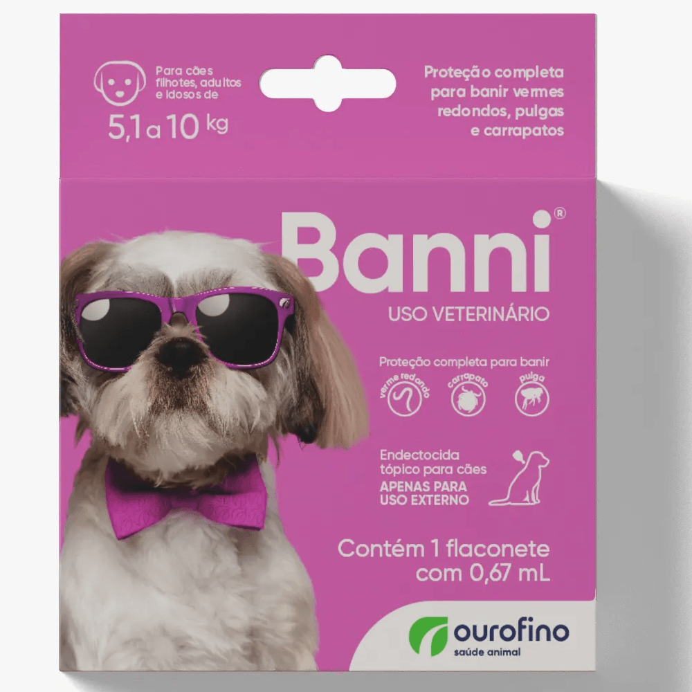 Banni® 0,67 mL – Antiparasitário Tópico para Cães de 5,1 a 10 kg