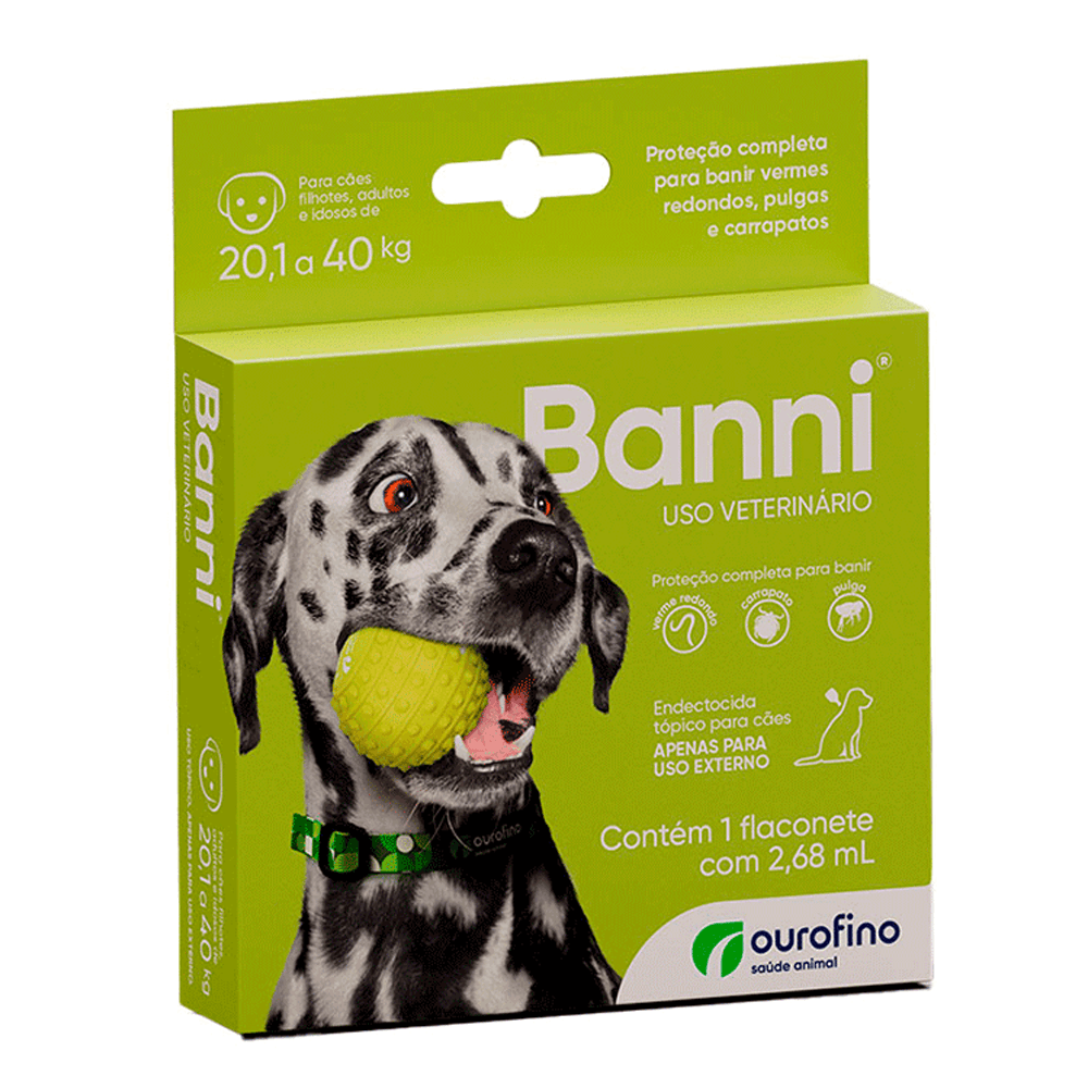 Banni® 2,68 mL – Antiparasitário Tópico para Cães de 20,1 a 40 kg