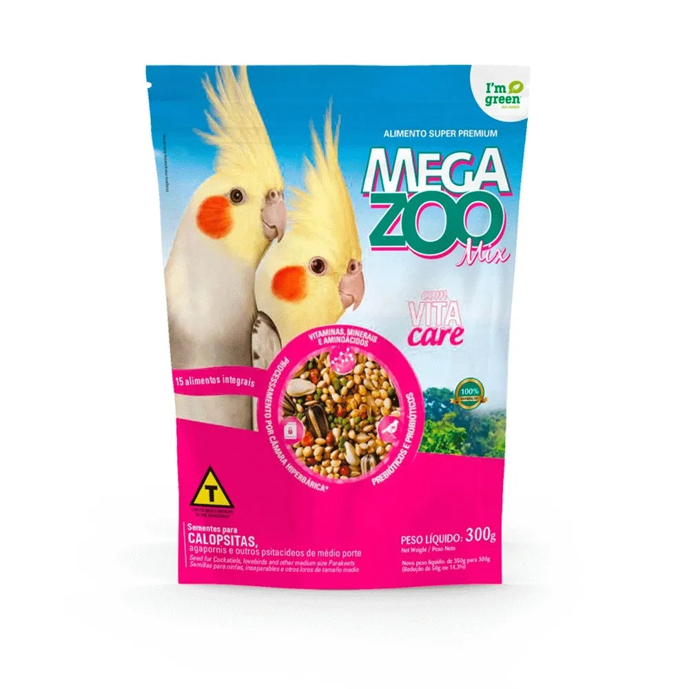 Ração Megazoo Mix Calopsita – Mix de sementes e extrusados