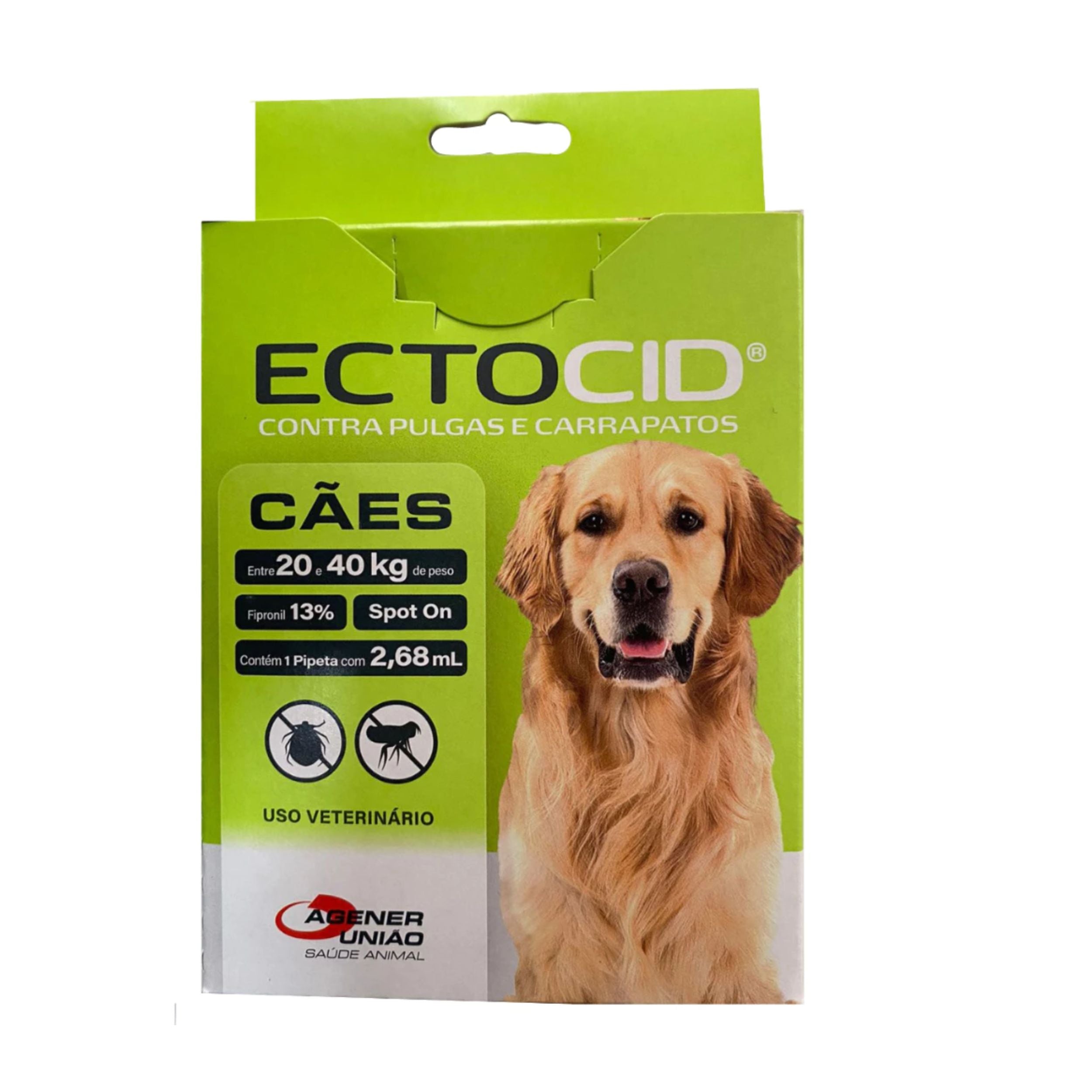 Ectocid® Spot On 2,68 mL – Antiparasitário Tópico para Cães (20 – 40 kg)