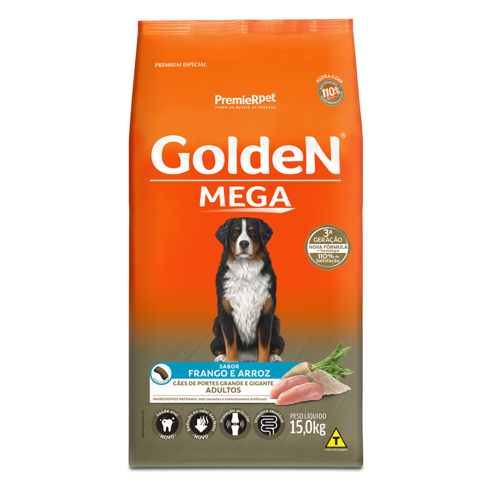Ração Seca Golden Mega para Cachorros Adultos
