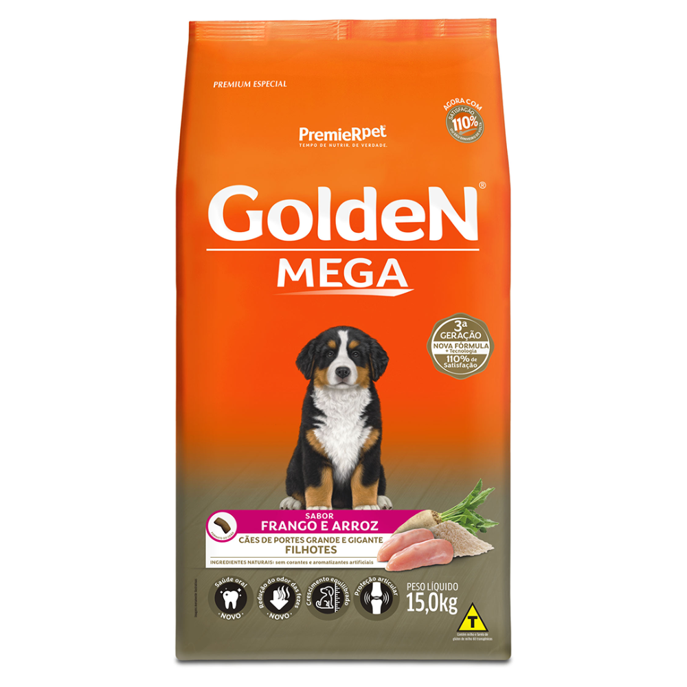 Ração Seca Golden Mega para Cachorros Filhotes