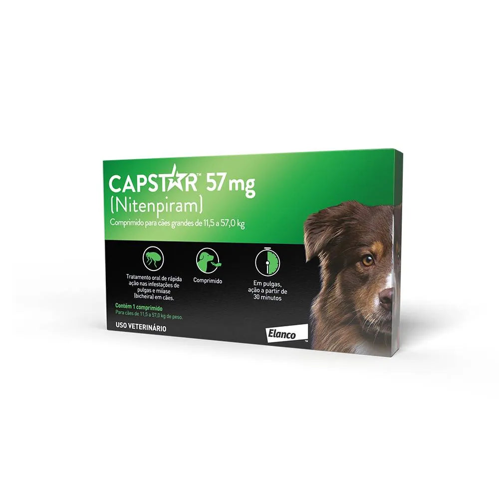 Capstar 57 mg – Antipulgas Oral (Unitário / 6 comprimidos)