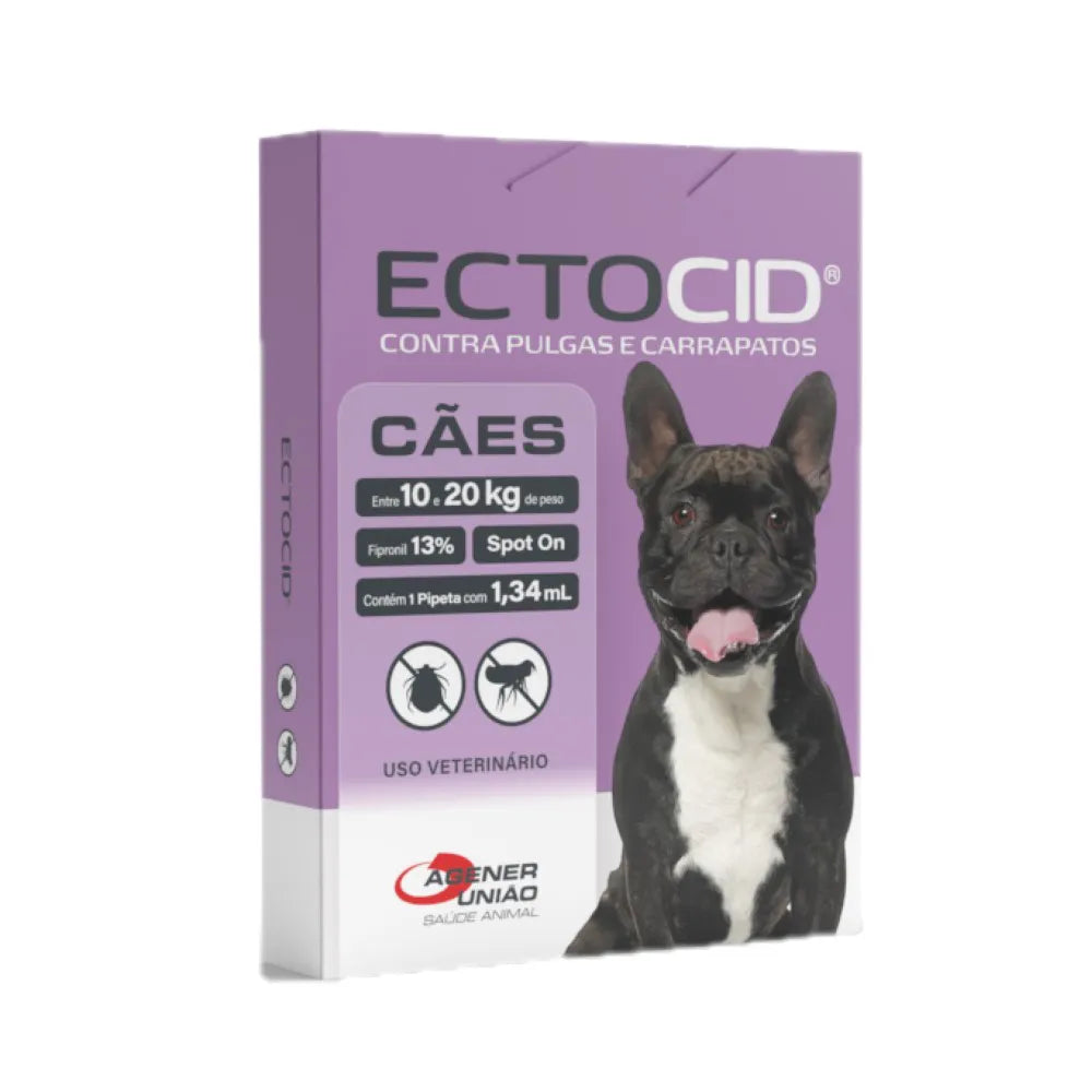 Ectocid Spot On 130 mg/mL – Solução Tópica para Cães (1,34 mL, 10 a 20 kg)