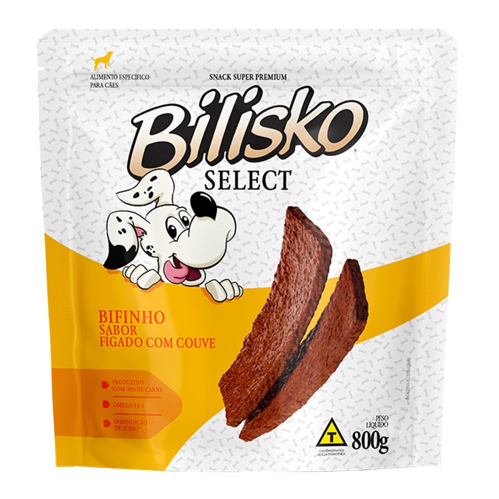 Bifinho Bilisko 800 g – Sabores Carne, Frango, Fígado, Maçã & Cenoura