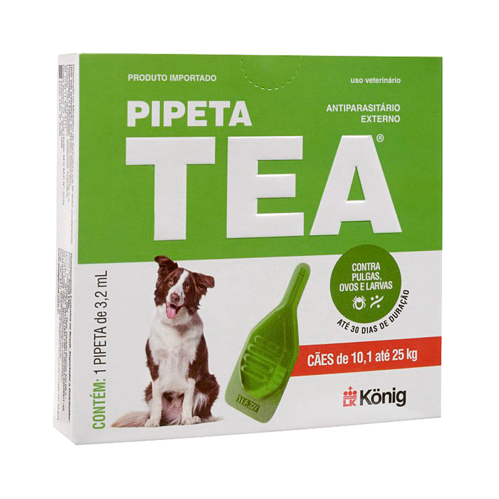 Pipeta TEA Antipulgas para Cães 10,1–25 kg (3,2 ml) Kit com 3 unidades