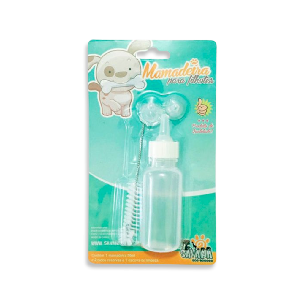 Kit Mamadeira Savana com 3 Bicos e Limpador – 50 ml