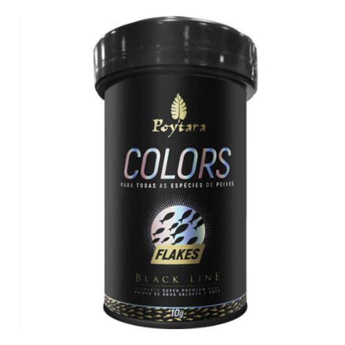 Ração Seca Poytara Colors Flakes Black Line para Peixes