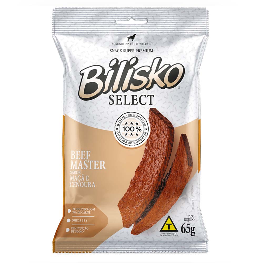 Bifinho Bilisko 65 g – Sabores Carne, Frango, Fígado, Maçã & Cenoura