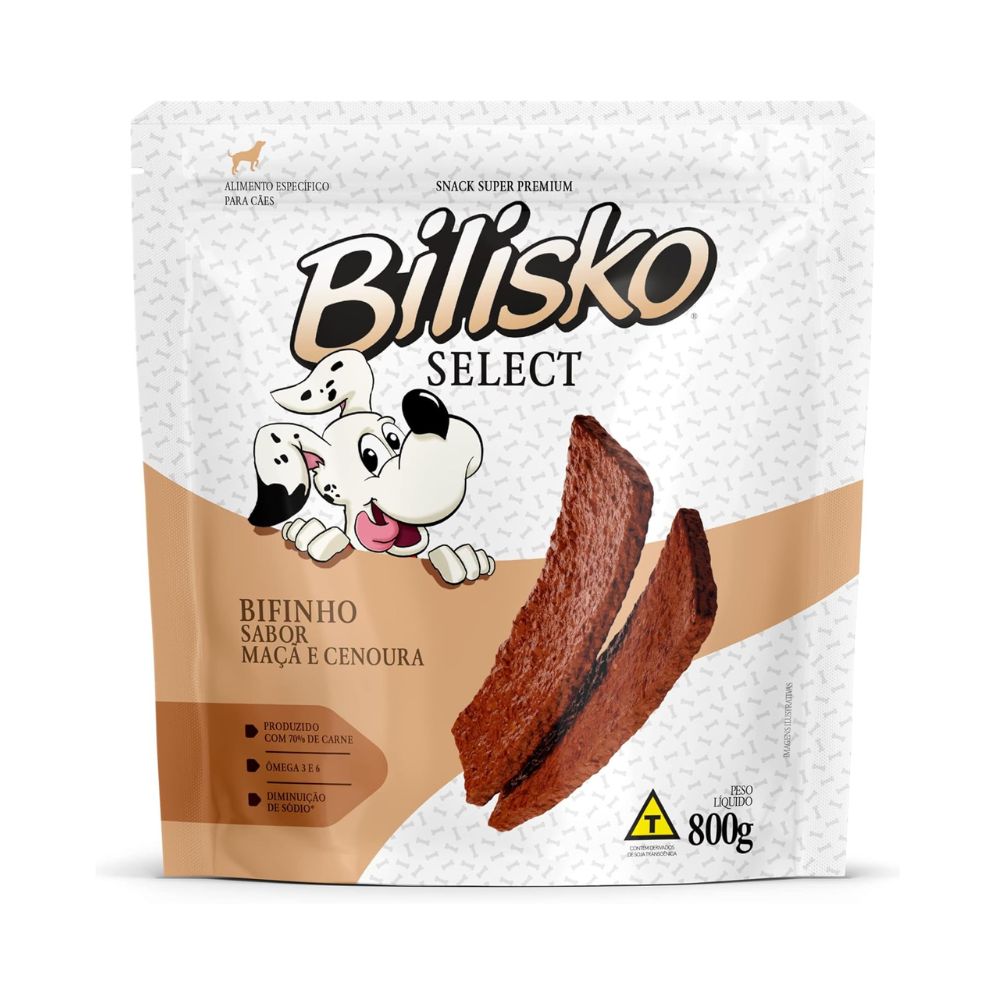 Bifinho Bilisko 800 g – Sabores Carne, Frango, Fígado, Maçã & Cenoura