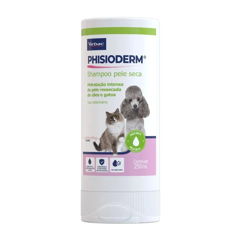 Shampoo Phisioderm Pele Seca 250 mL – Cães e Gatos