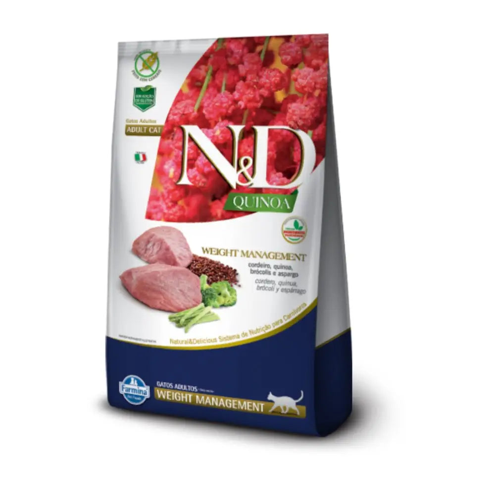 N&D Quinoa Feline Controle de Peso Gatos Adultos Cordeiro
