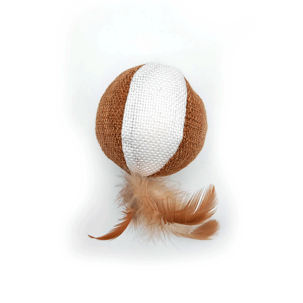 Brinquedo Bola C/ Penas e Catnip