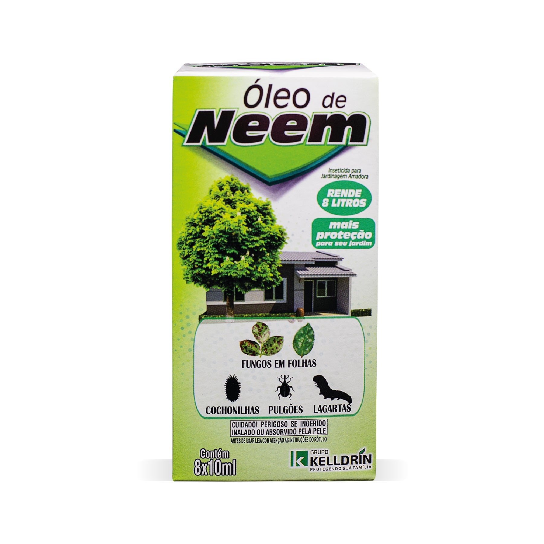 Óleo de Neem Kelldrin 8×10ml – Controle de Pulgões, Cochonilhas e Fungos