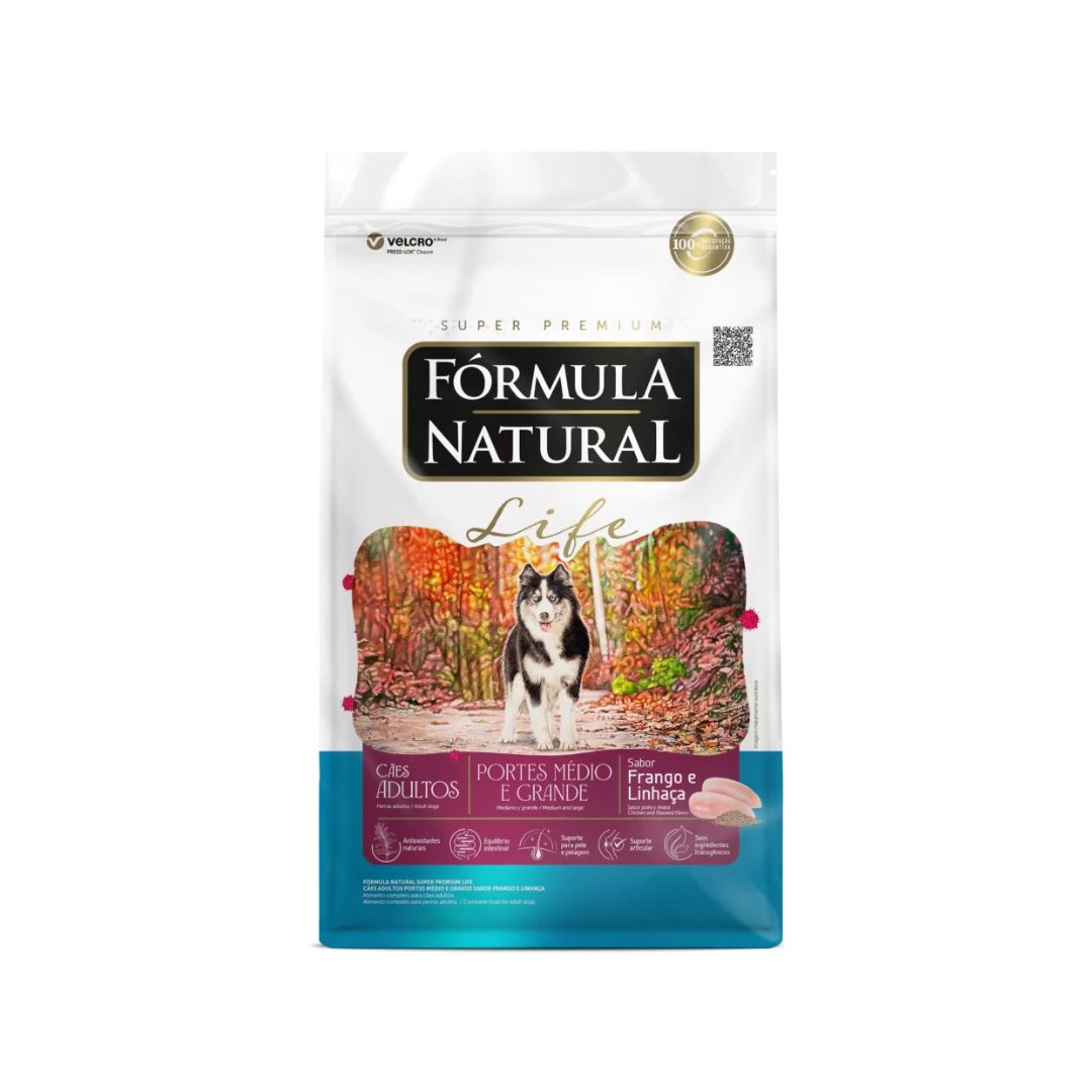 Fórmula Natural Life Cães Adulto Médio e Grande Porte 15 kg