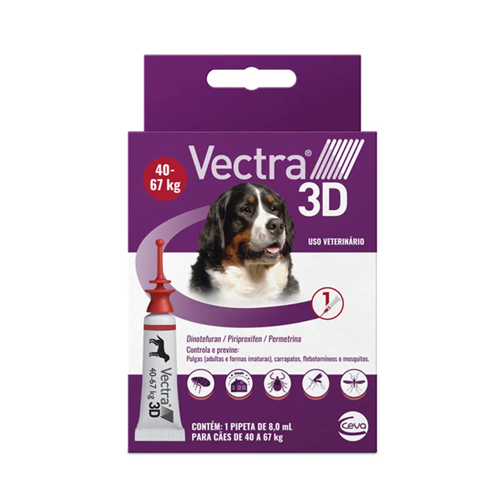 Vectra 3D Cães 40 a 67 kg – Pipeta 8,0 mL