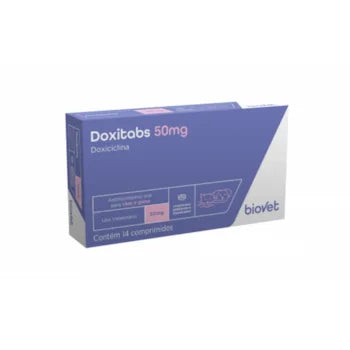 Antibiótico Biovet Doxitabs 50mg para Cães e Gatos
