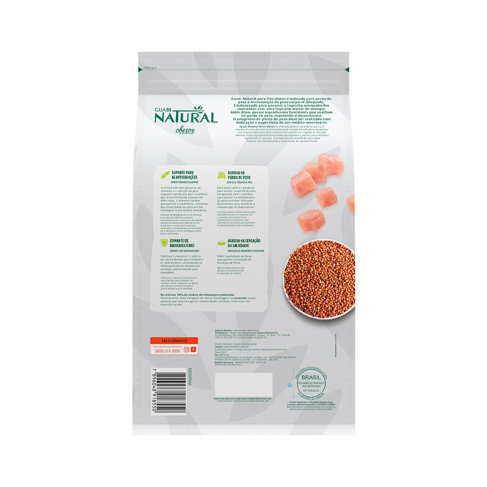 Ração Seca Guabi Natural Obesos para Cachorros de Porte Médio e Grande